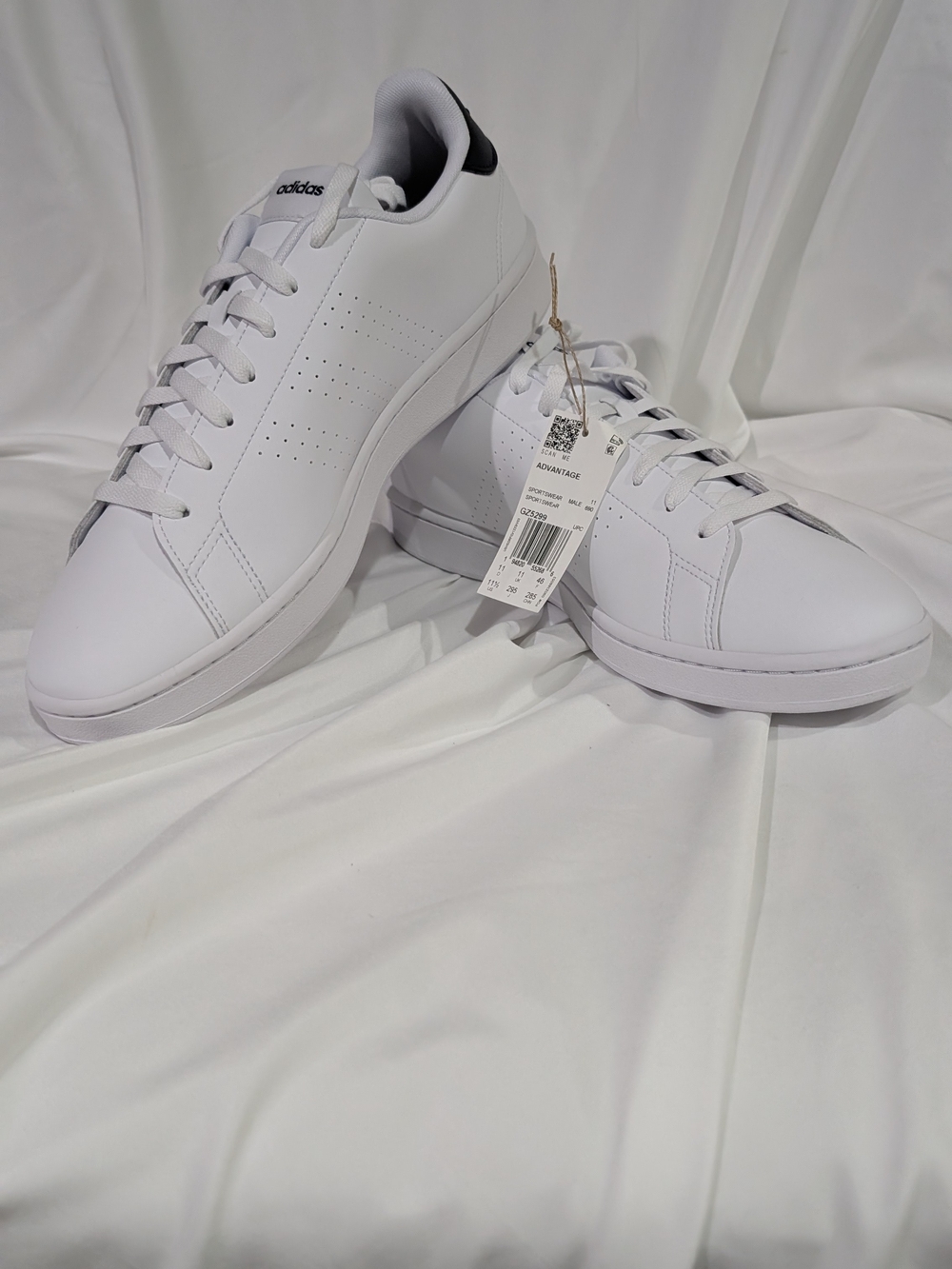 adidas Court White Sneakers with Black Heel Tab